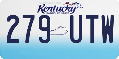 KY license plate 279UTW