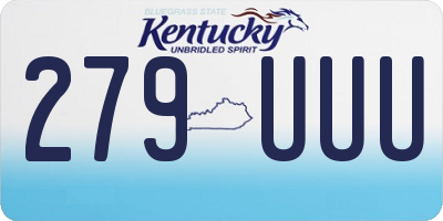 KY license plate 279UUU