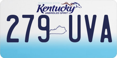 KY license plate 279UVA