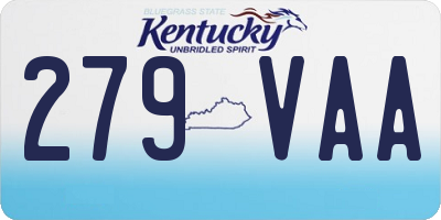 KY license plate 279VAA
