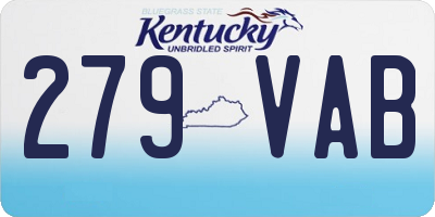 KY license plate 279VAB
