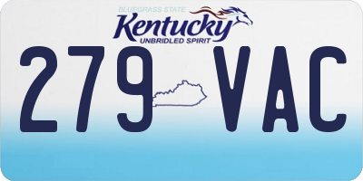 KY license plate 279VAC
