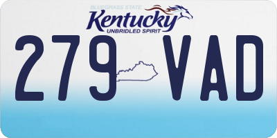 KY license plate 279VAD