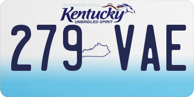 KY license plate 279VAE