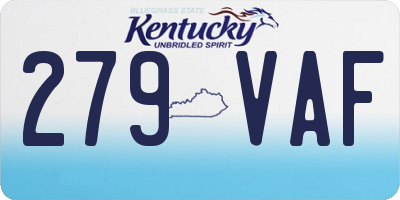KY license plate 279VAF
