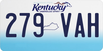 KY license plate 279VAH