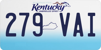 KY license plate 279VAI
