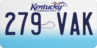 KY license plate 279VAK