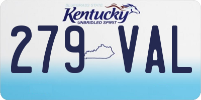 KY license plate 279VAL