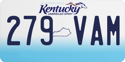 KY license plate 279VAM