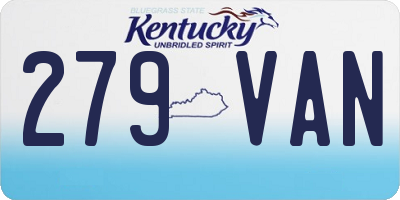 KY license plate 279VAN