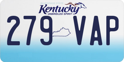 KY license plate 279VAP