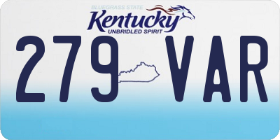 KY license plate 279VAR