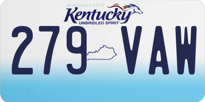 KY license plate 279VAW