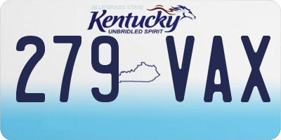 KY license plate 279VAX