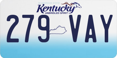 KY license plate 279VAY