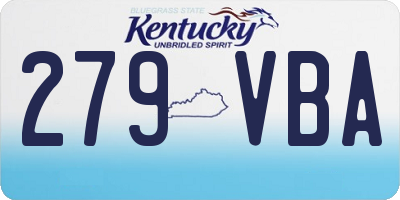 KY license plate 279VBA