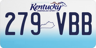 KY license plate 279VBB
