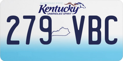 KY license plate 279VBC
