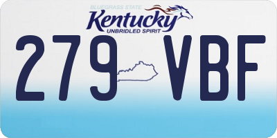 KY license plate 279VBF