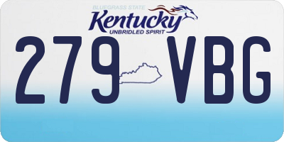 KY license plate 279VBG