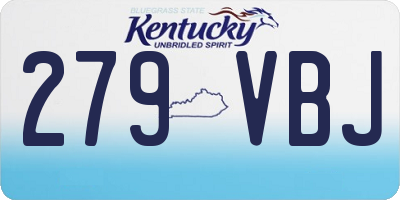 KY license plate 279VBJ