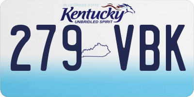 KY license plate 279VBK