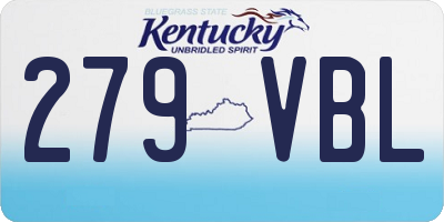 KY license plate 279VBL
