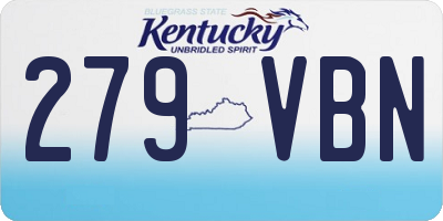 KY license plate 279VBN