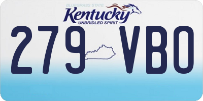 KY license plate 279VBO