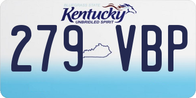 KY license plate 279VBP