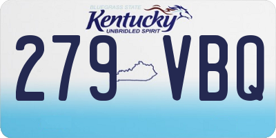 KY license plate 279VBQ