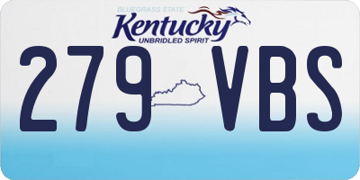 KY license plate 279VBS