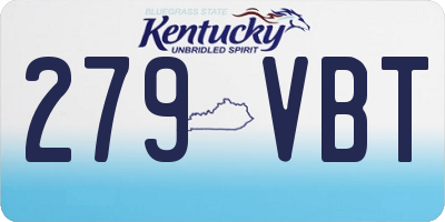 KY license plate 279VBT