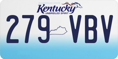 KY license plate 279VBV