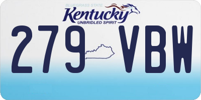 KY license plate 279VBW