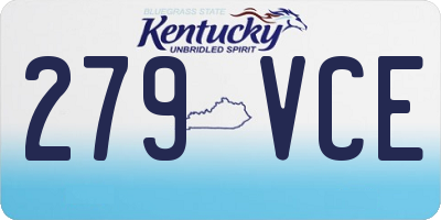 KY license plate 279VCE