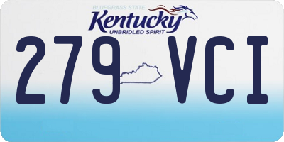 KY license plate 279VCI