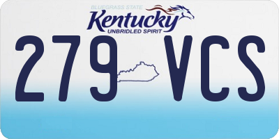 KY license plate 279VCS