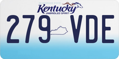 KY license plate 279VDE