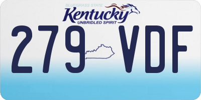 KY license plate 279VDF
