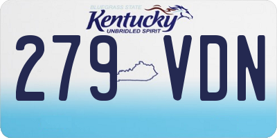 KY license plate 279VDN