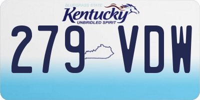 KY license plate 279VDW