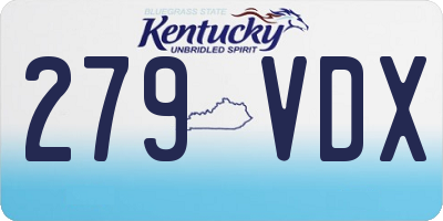 KY license plate 279VDX