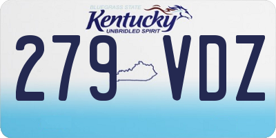 KY license plate 279VDZ