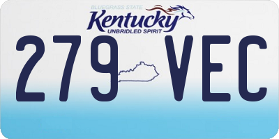 KY license plate 279VEC