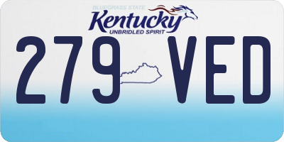 KY license plate 279VED