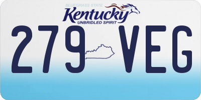 KY license plate 279VEG