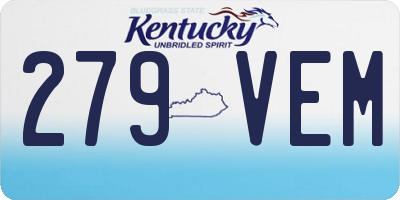 KY license plate 279VEM