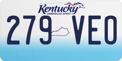 KY license plate 279VEO